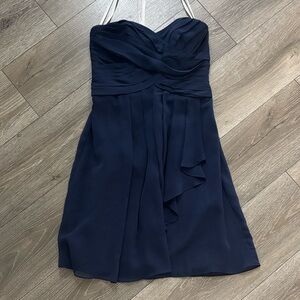 David's Bridal Strapless NAVY BLUE Dress - Size 4